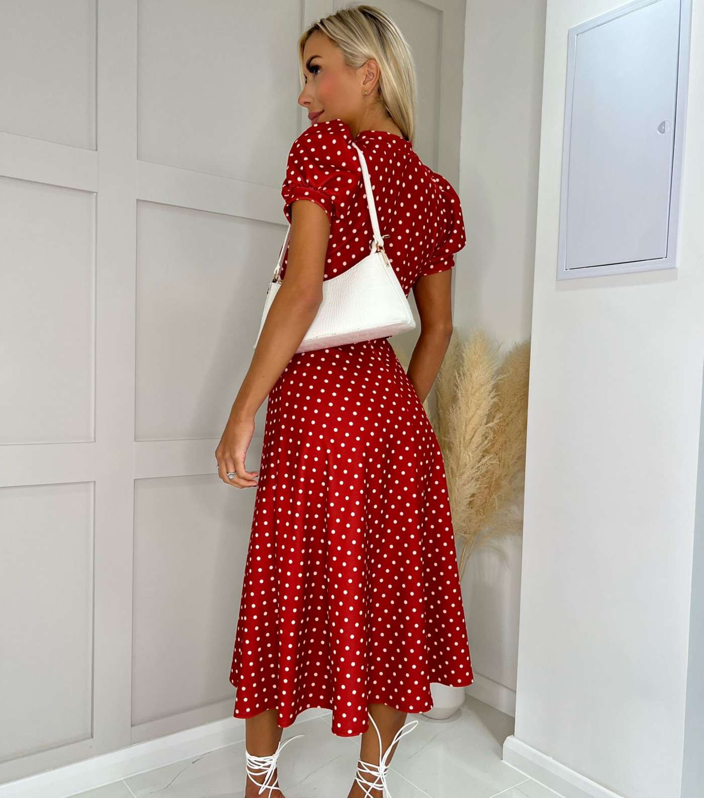 Missfiga Red Polka Dot Midi Dress Image 3