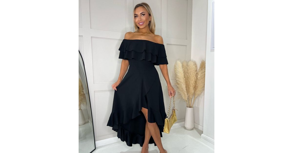 Missfiga Bardot Ruffle Midi Dress New Look 4832