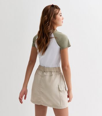 【mnem】Glee Cotton Cargo Skirt mini cotton cargo skirt - Off-white | Monki WW