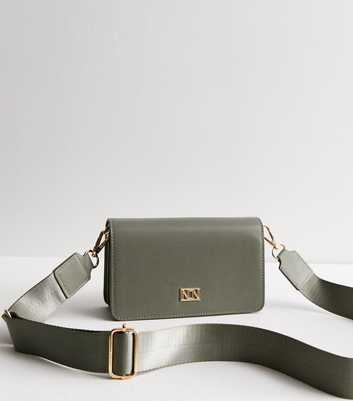 Olive Leather-Look Cross Body Bag