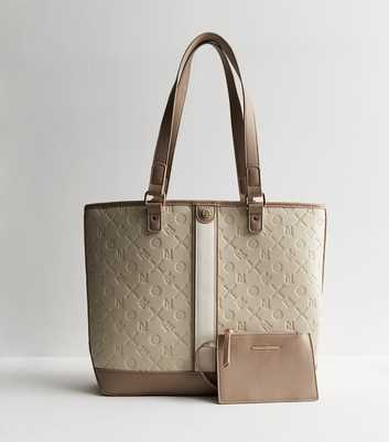 Stone Leather-Look Embossed Tote Bag