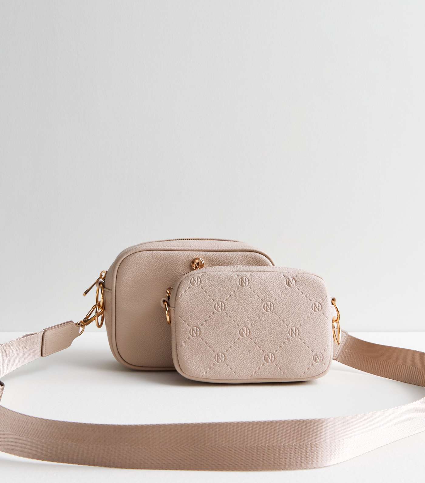 Pale Pink Double Cross Body Camera Bag Image 6