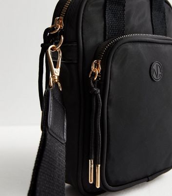 Black cross body messenger bag best sale