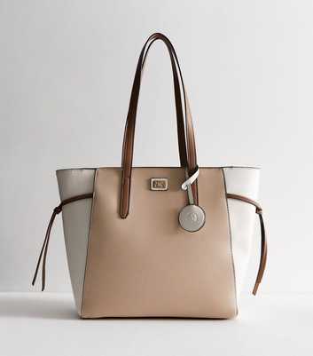 Light Brown Leather-Look Tote Bag 