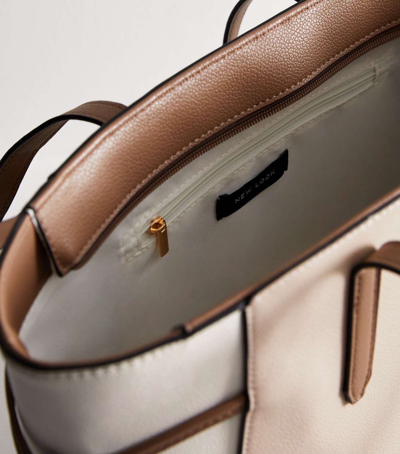 Light Brown Leather-Look Tote Bag  Image 5