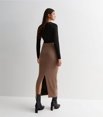 Jersey skirt 2025 in brown