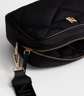 Black quilted camera clearance bag