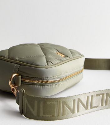 Olive Quilted Camera Cross Body Bag New Look