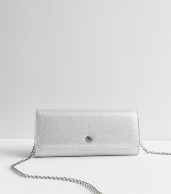 Metallic grey clearance clutch bag