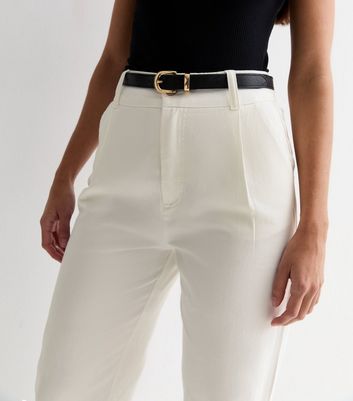 Lemaire Off-White Belted Chino Trousers - ShopStyle Pants