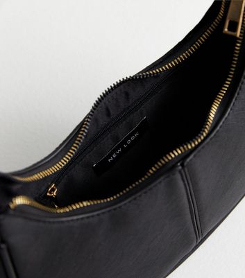 Black Leather-Look Scoop Shoulder Bag New Look