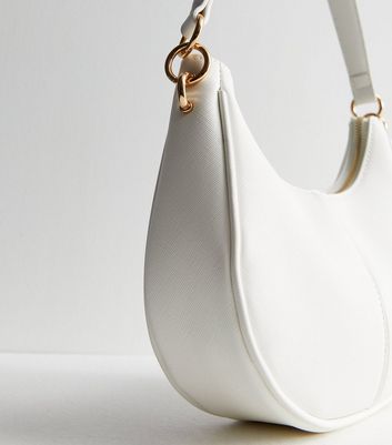 White Leather-Look Scoop Shoulder Bag New Look