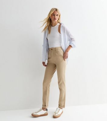 Tall Stone Mid Rise Straight Leg Chinos New Look