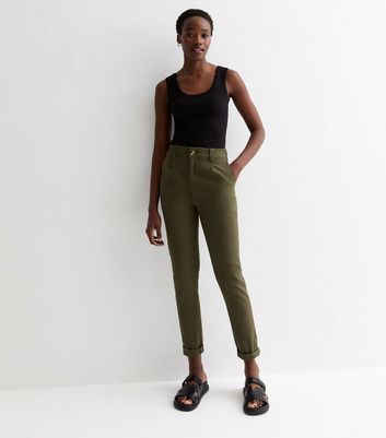 Tall Khaki Mid Rise Straight Leg Chinos | New Look