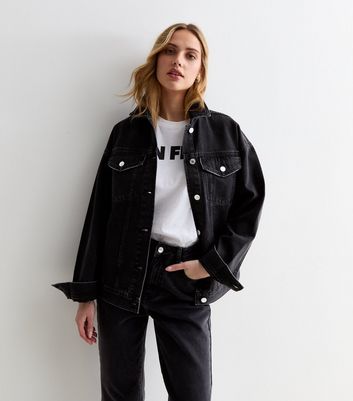 New Look Regular Fit Denim Jacket In Black Wash | ModeSens