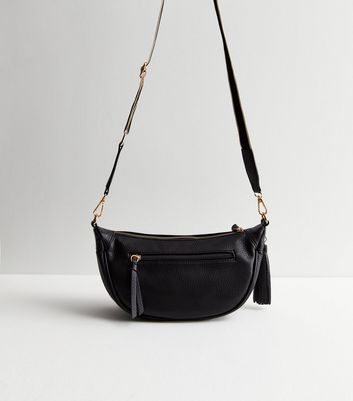 Black Leather-Look Sling Cross Body Bag New Look