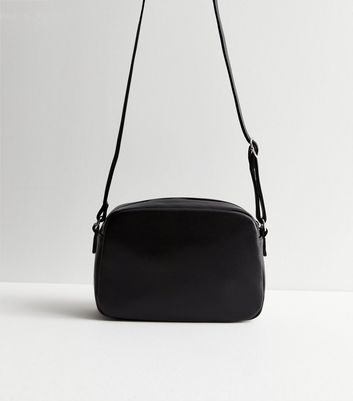 Black Suedette Large Camera Cross Body Bag New Look