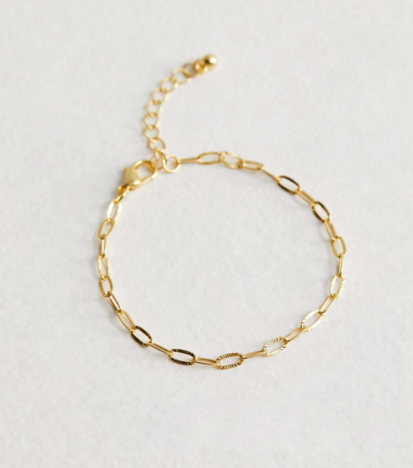 Real Gold Plate Textured Chain Bracelet Image 4
