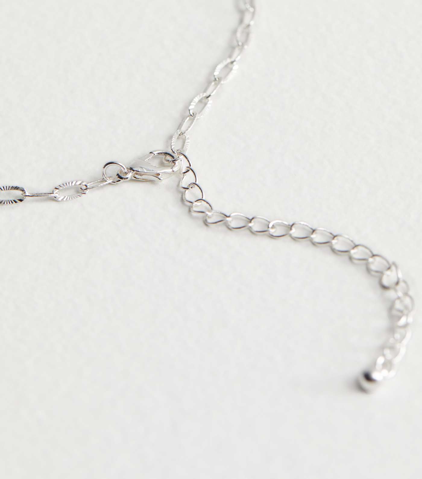 Real Silver Plate Textured Chain Necklace Image 5