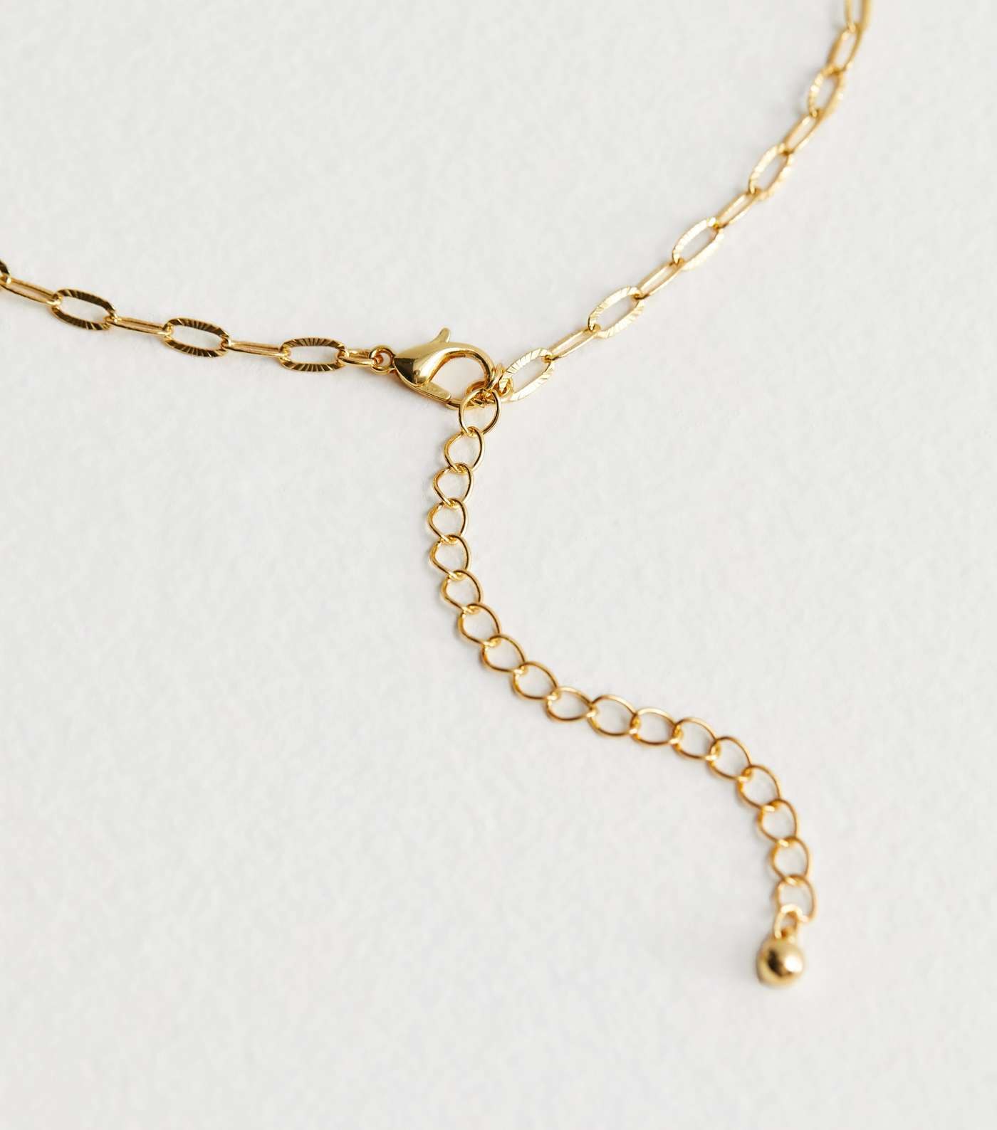 Real Gold Plate Textured Chain Necklace Image 5