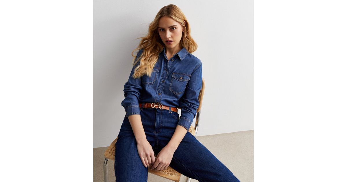 Women's Long Sleeve Shirt - Blue Jeans Design