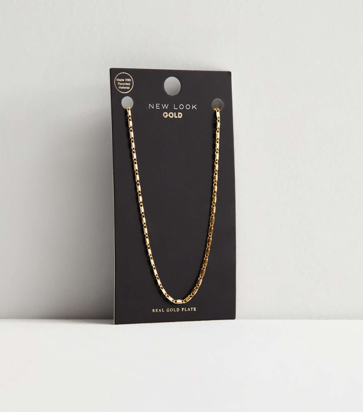 Real Gold Plate Flat Chain Necklace Image 3