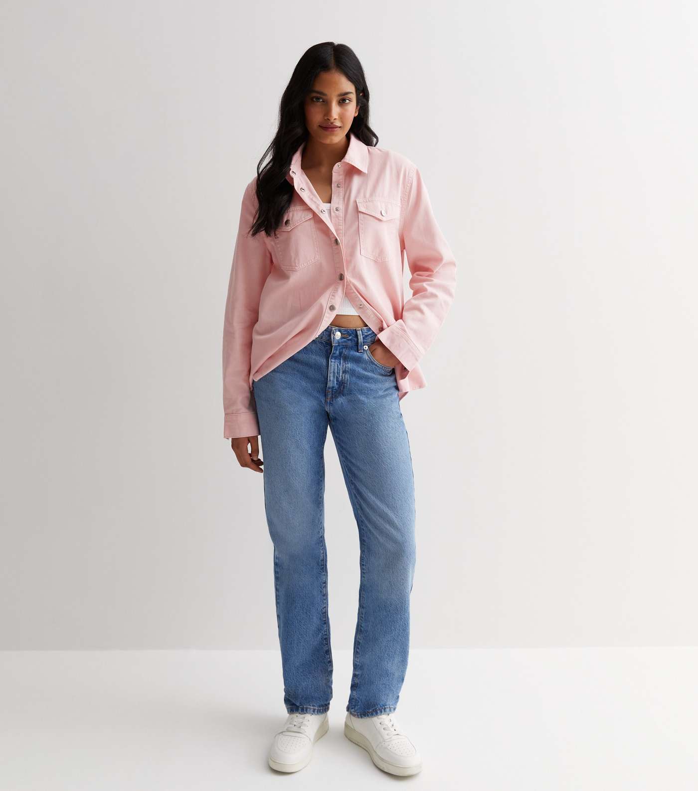 Pink Cotton Oversized Shirt Image 3