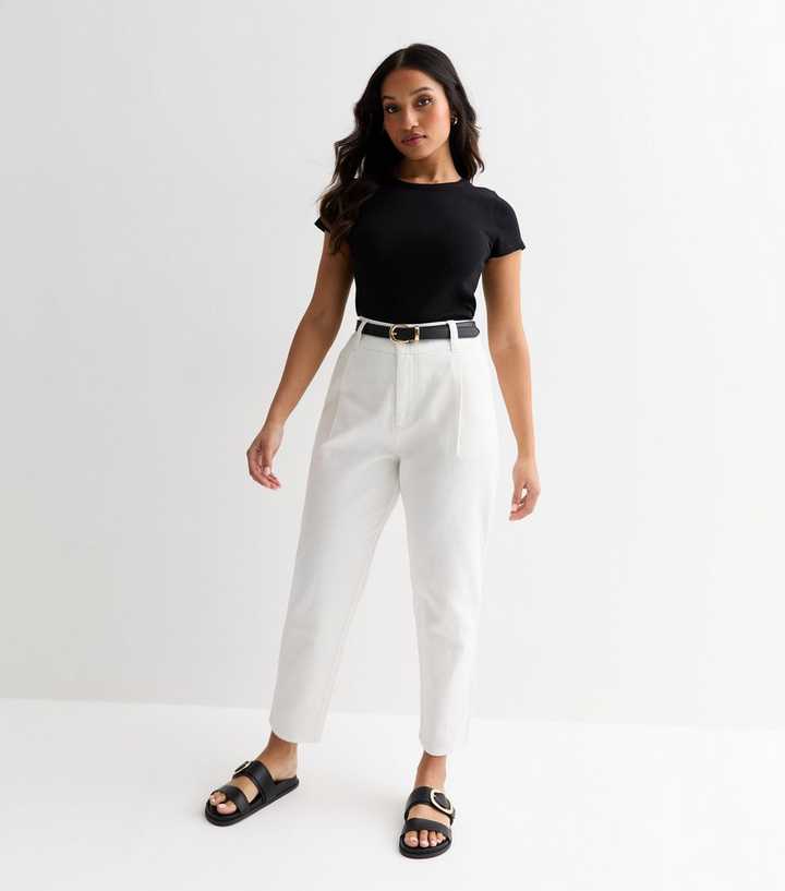 Portree Belted Trousers - White