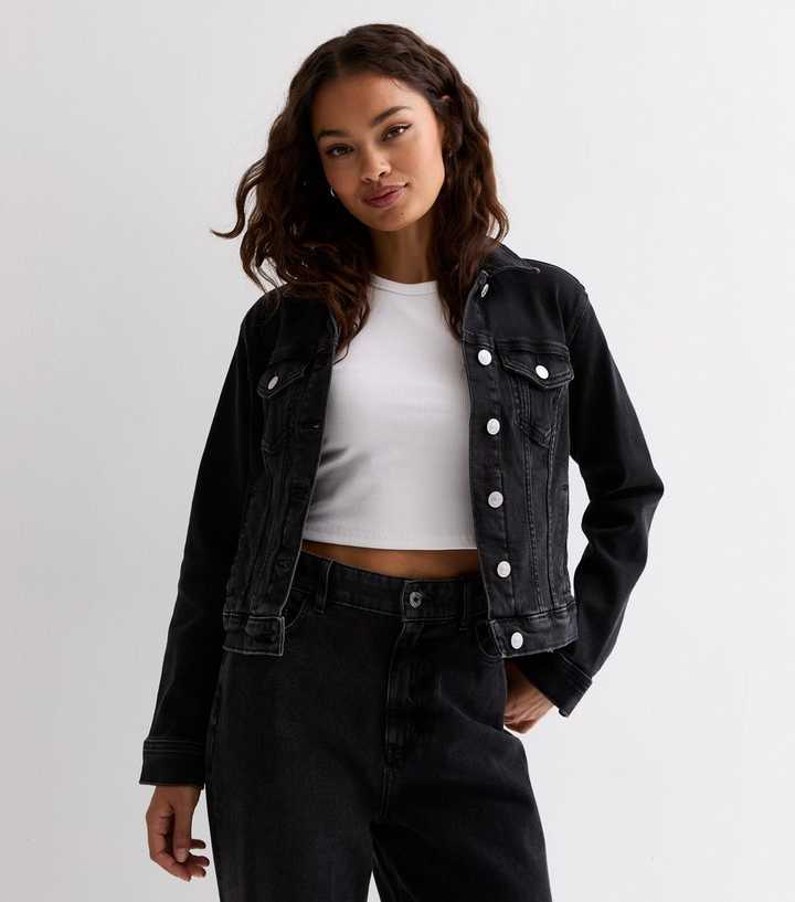 Petite Black Denim Jacket