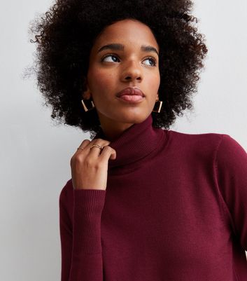 Maroon clearance roll neck