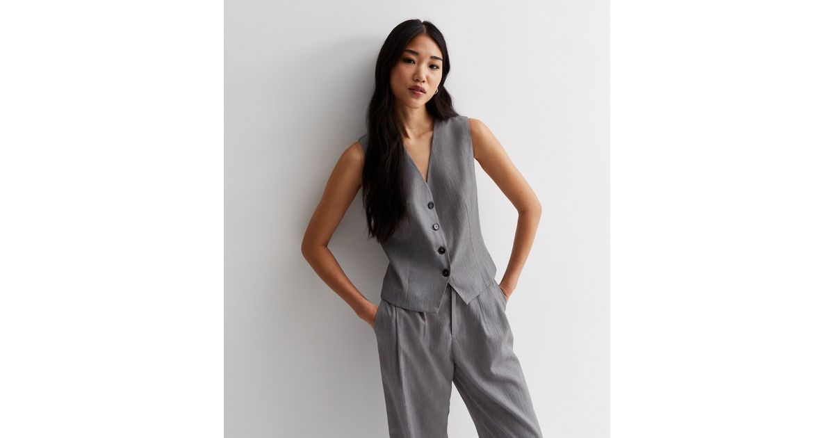 Grey Button Front Waistcoat | New Look