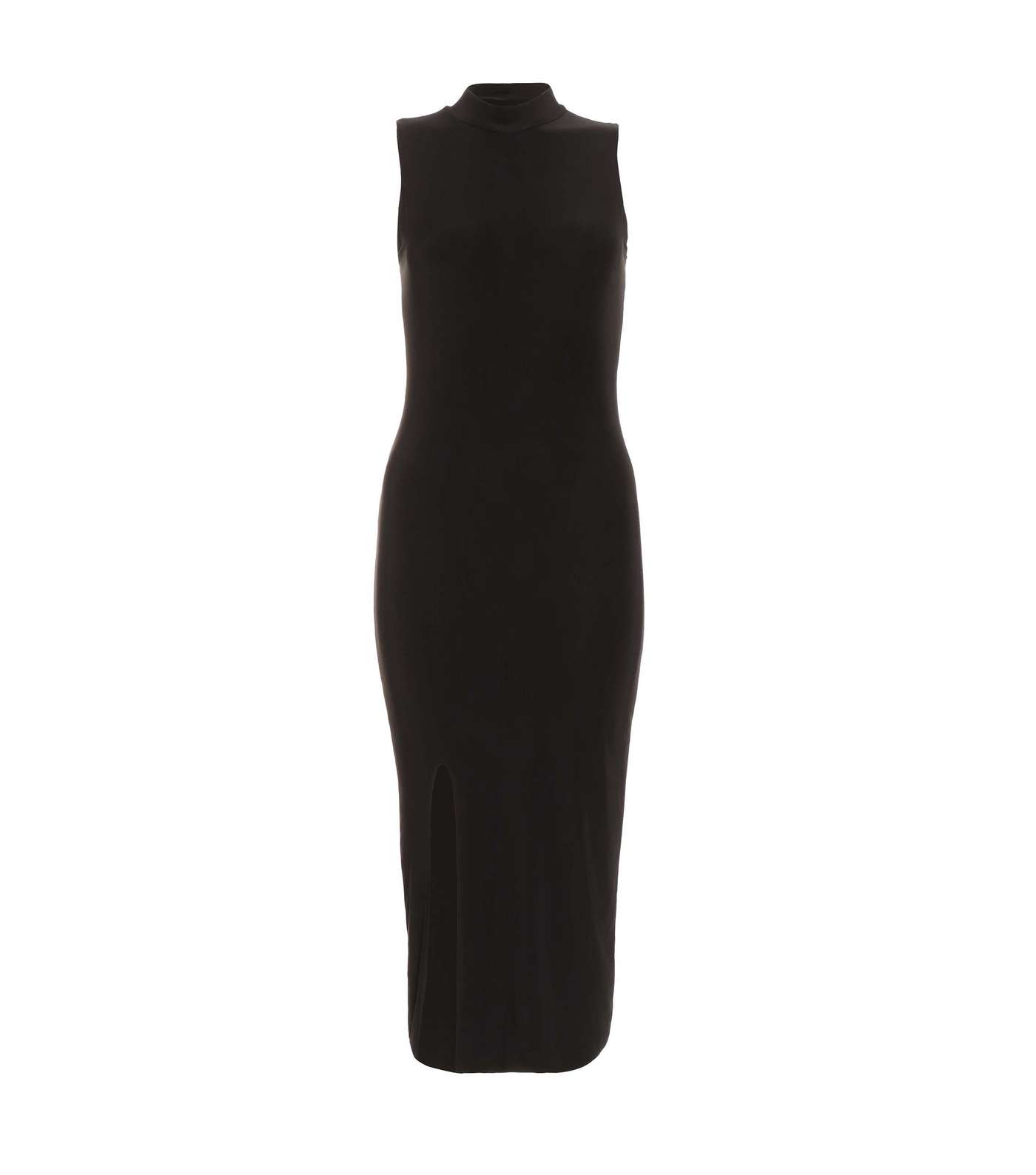 QUIZ Petite Black Jersey Sleeveless Midaxi Dress Image 4