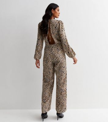 Animal print cheap wide leg jumpsuit