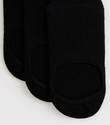 3 Pack Black Sports Grip Invisible Socks New Look