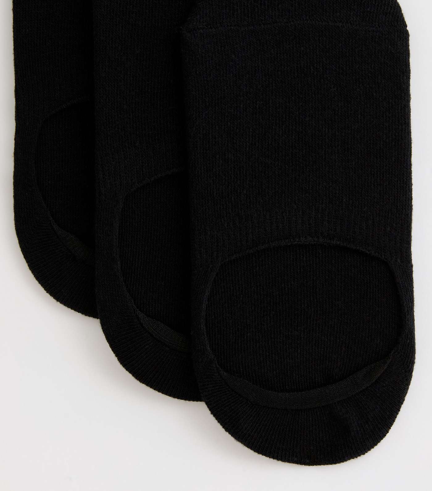 3 Pack Black Sports Heel-Grip Invisible Socks Image 2