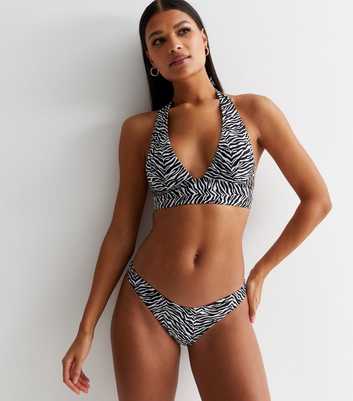 Venda Roupa De Banho New Look Online Portugal - Curves Tropical Stitch Crop  Bikini Top Mulher Pretas