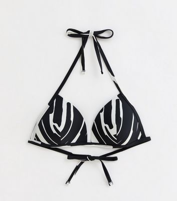 Black Mark Making Moulded Triangle Bikini Top New Look
