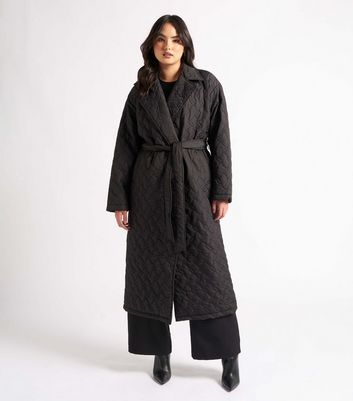 Urban Bliss Black Quilted Puffer Longline Coat New Look