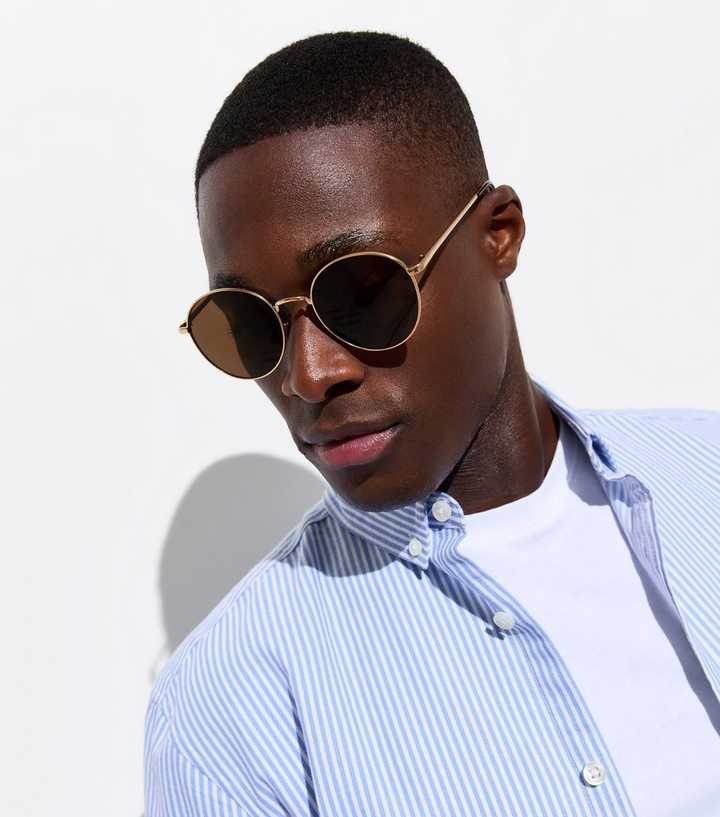 Gold Round Frame Sunglasses