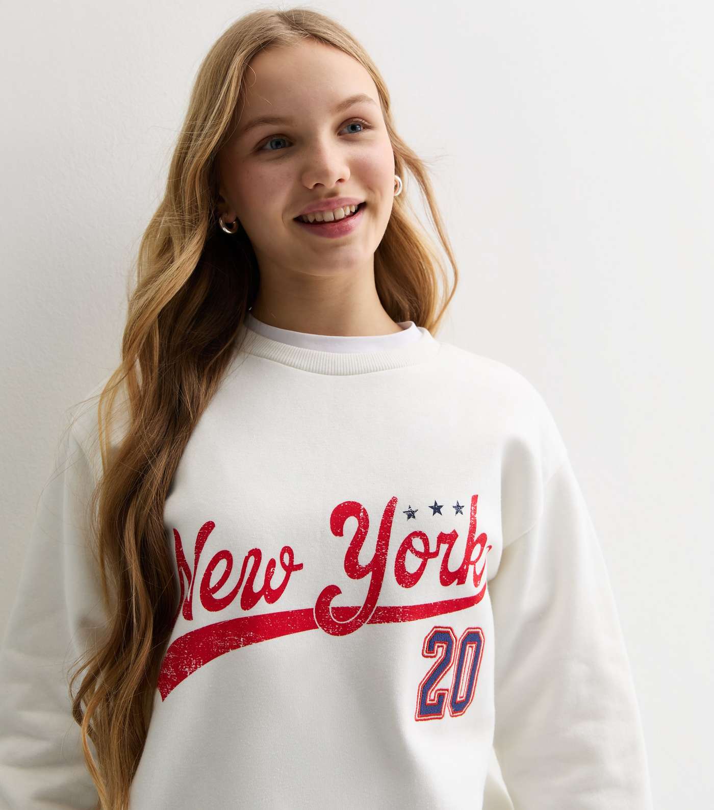 Girls Off White New York Crew Neck Sweatshirt Image 2