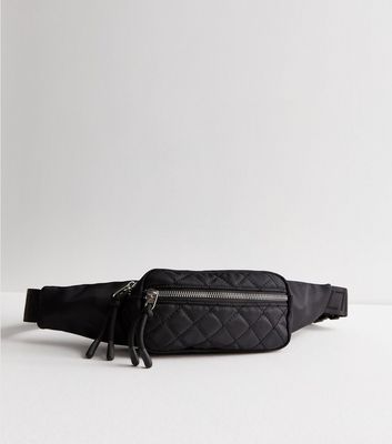 Black Quilted Bumbag New Look