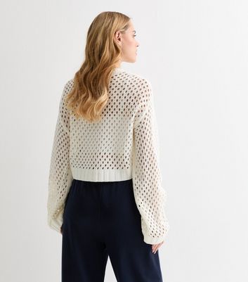 Open knit 2025 cropped sweater