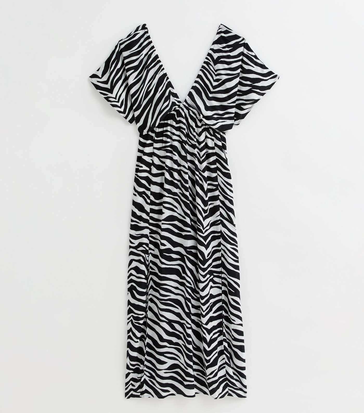 Black Zebra Short Sleeve Maxi Dress Image 5