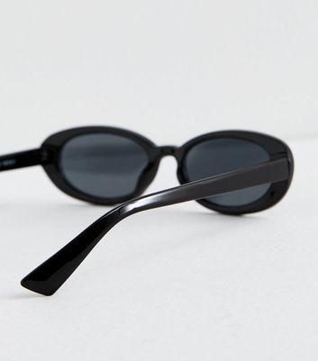 Black Oval Sunglasses New Look