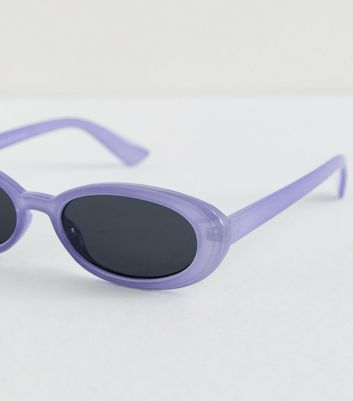 Light Purple Oval Sunglasses New Look