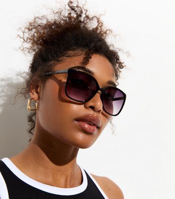 Black Round Frame Sunglasses | New Look