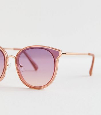 Pink Round Frame Sunglasses New Look