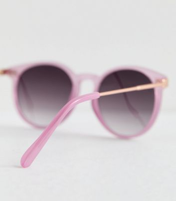 Lilac Round Frame Sunglasses New Look