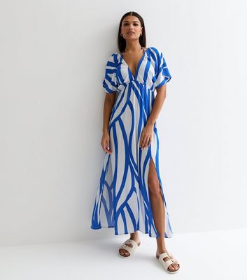 New look blue maxi dress best sale