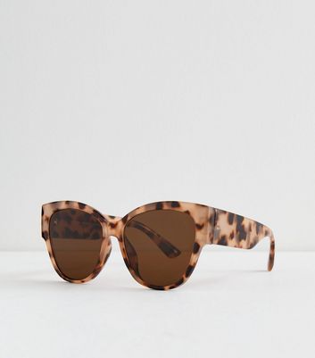 Brown Tortoiseshell Effect Oversized Sunglasses New Look